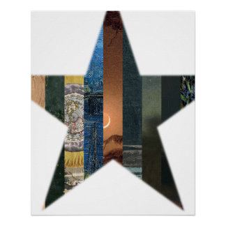 Póster Cartaz Mosaico Estrela Estrelada