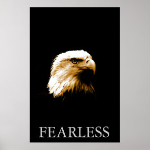 Póster Cartaz Motivacional Vertical Águia Careca Sem Medo