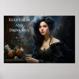 Poster Cartaz - Mulher Bebendo Chá