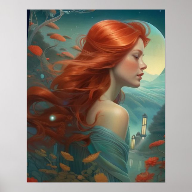 Poster Cartaz - Mulher Ruiva  (Frente)