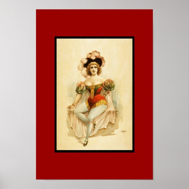 Póster Cartaz Mulher Teatro Vintage (Frente)