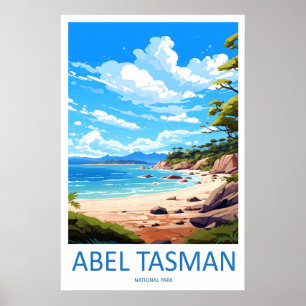 Poster Cartaz Nacional de Viagem de Abel Tasman Parque Es