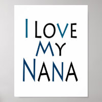 Cartaz Nana (azul) (tamanho padrão de moldura)