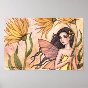 Póster Cartaz Nativo Americano da Fada da Flor Silvestre 