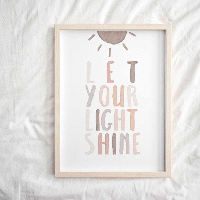 Poster Cartaz neutro deixe sua luz brilhar (Criador carregado)