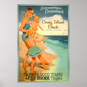 Poster Cartaz Novo da Praia de Coney Island Brooklyn Nova