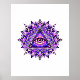 Poster Cartaz Olho Geometria Orquídea