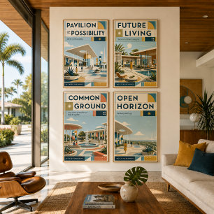 Poster Cartaz Open Horizon Mid Century Modern