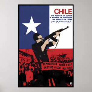 Poster Cartaz OSPAAAL Chile Um povo em Luta