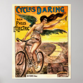 Poster Cartaz Ousado de Ciclos Art Nouveau dos Anos 20