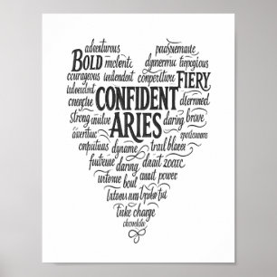 Poster Cartaz Paisagem de Áries   Arte de Nuvem de Palavr