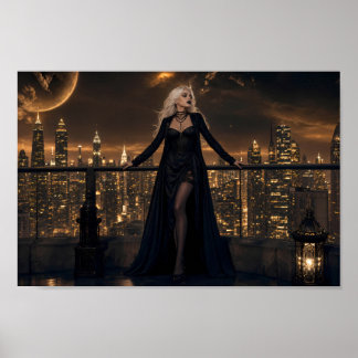 Poster Cartaz Paisagem de Sonhos Meia-Noite Gótica