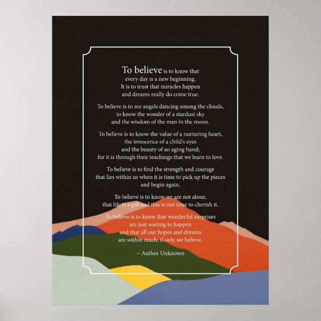 Poster Cartaz Para Acreditar (Frente)