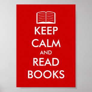 Póster Cartaz para amantes de livros: Mantenha a calma e 