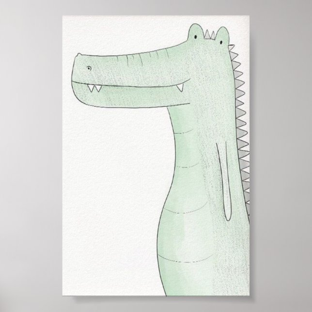 Poster Cartaz para Berçário - Crocodilo (Frente)
