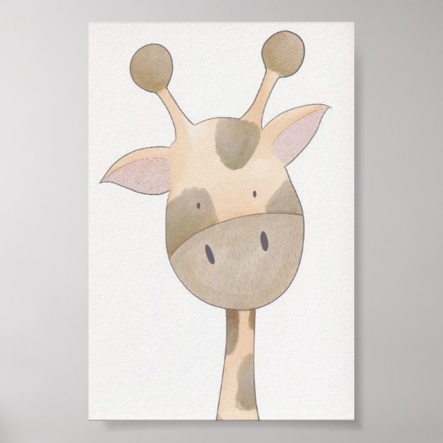 Poster Cartaz para Berçário - Girafa (Frente)
