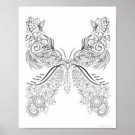 Poster Cartaz para Colorir Borboletas #4