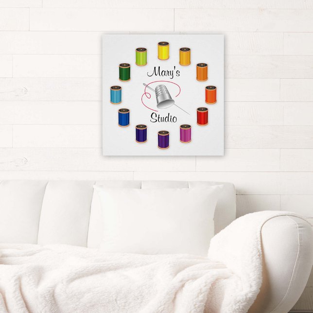 Póster Cartaz para Costura, Agulha e Linhas (Poster for Sewing, Needle and Threads. Customize your text. )