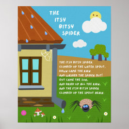 Poster Cartaz para Sala de Aula da Rima Infantil Aranha S