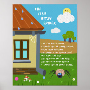 Poster Cartaz para Sala de Aula da Rima Infantil Aranha S