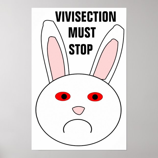 Póster Cartaz Parem a Vivissecção (Frente)