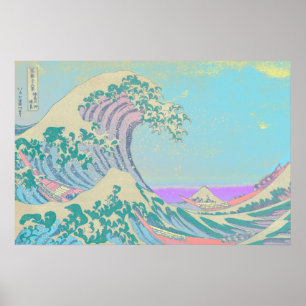 Poster Cartaz Pastel da Grande Onda