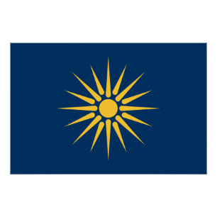 Póster Cartaz patriótico com a bandeira da Macedônia