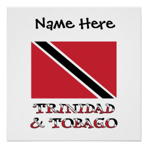 Póster Cartaz Personalizado Bandeira Trinidad-Tobago Trin