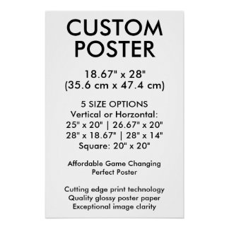 Póster Cartaz personalizado brilhante vertical 47,4 cm x 