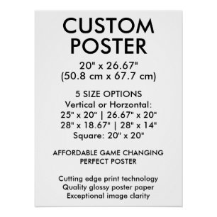 Póster Cartaz personalizado brilhante vertical 50,8 cm x