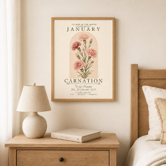 Poster Cartaz Personalizado da Flor de Nascimento de Jane