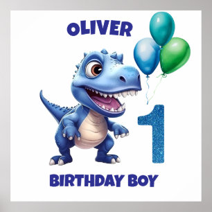 Poster Cartaz Personalizado de 1º Aniversário do Menino D