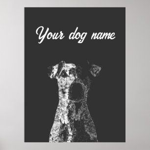 Poster cartaz personalizado de cachorro arte abstrata em 
