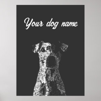 Poster cartaz personalizado de cachorro arte abstrata em