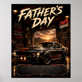 Poster Cartaz Personalizado de Carro Musculoso para o Dia