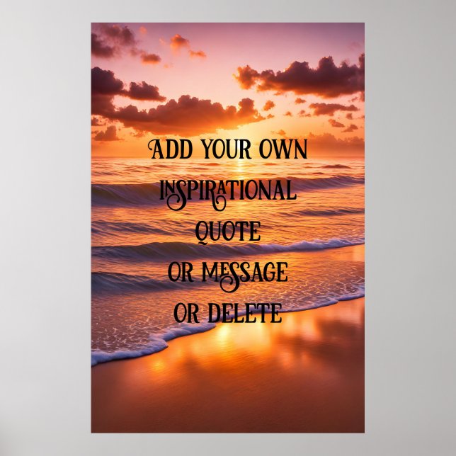 Poster Cartaz Personalizado de Citação Inspiradora do Pôr (Frente)