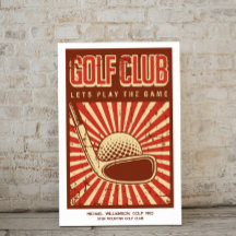 Cartaz Personalizado de Clube de Golfe Retro