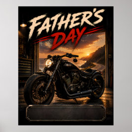 Poster Cartaz Personalizado de Moto para o Dia dos Pais