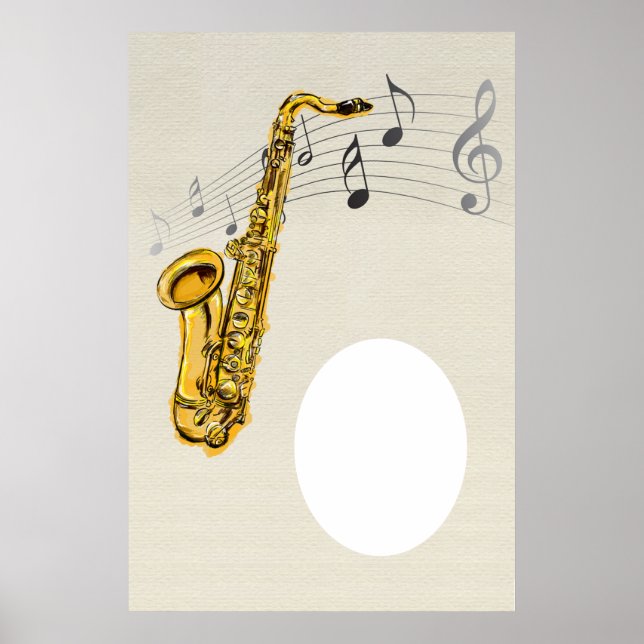 Poster Cartaz Personalizado de Saxofone (Frente)