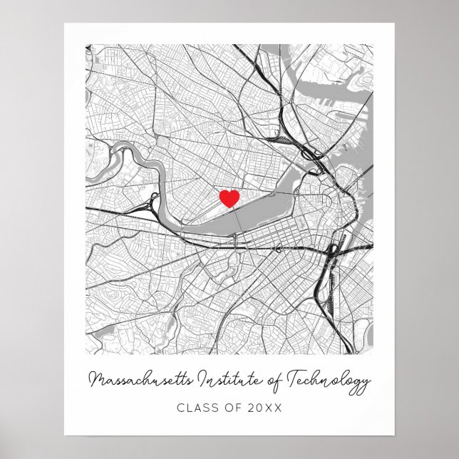 Poster Cartaz Personalizado do Mapa da Universidade de Ma (Frente)