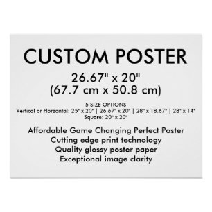 Póster Cartaz Personalizado Glossy Horizontal 66 cm x 51