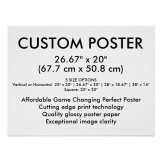Póster Cartaz Personalizado Glossy Horizontal 66 cm x 51 