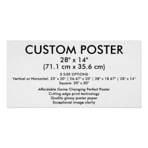 Póster Cartaz Personalizado Glossy Horizontal 71,1 cm x 3