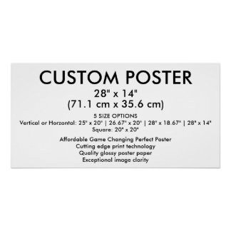 Póster Cartaz Personalizado Glossy Horizontal 71,1 cm x 3