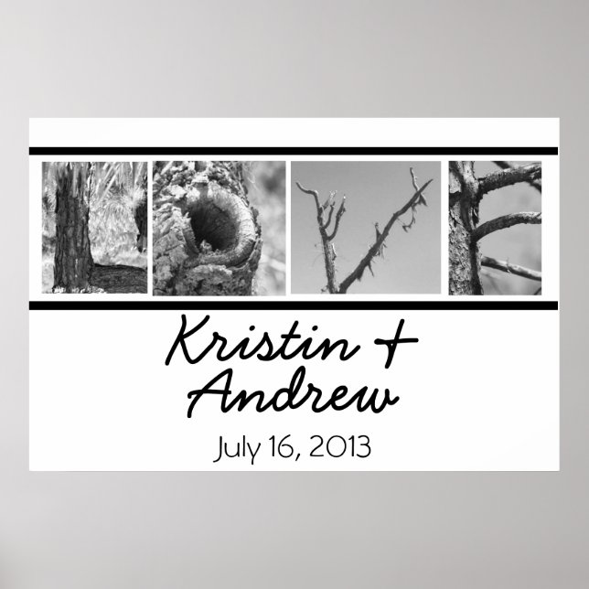 Póster Cartaz Personalizado Presente de Casamento Único (Frente)