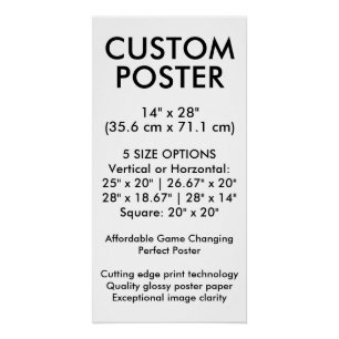 Póster Cartaz Personalizado Vertical Brilhante 35,6 cm x