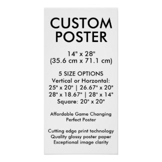 Póster Cartaz Personalizado Vertical Brilhante 35,6 cm x 