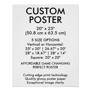 Póster Cartaz Personalizado Vertical Brilhante 50,8 cm x