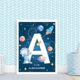Poster Cartaz Personalizável de Aventura Espacial com a L
