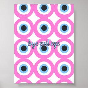 Poster Cartaz personalizável do olho mau rosa 🧿